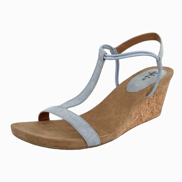 STYLE & CO MULAN Women's Wedge Heel Slingback Sandals Blue Size 10.5 - Picture 2 of 8